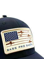 BASS PRO SHOPS  "FISHING ROD FLAG AZUL MARINO"